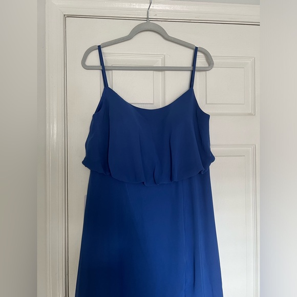 Azazie Lupe Cobalt Blue Floor Length Bridesmaid Dress Size 14 - Picture 7 of 10